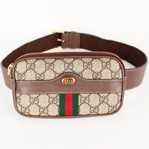 GUCCI OPHIDIA GG SUPREME CANVAS BELT BAG - Picture 1 of 6